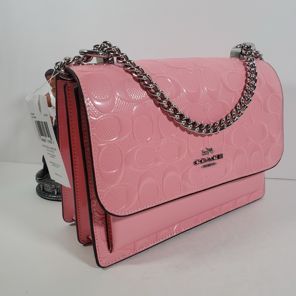 ‼️LAST One NWT Coach Klare Crossbody Bag In Signature Leather  Silver/pink - Picture 4 of 10